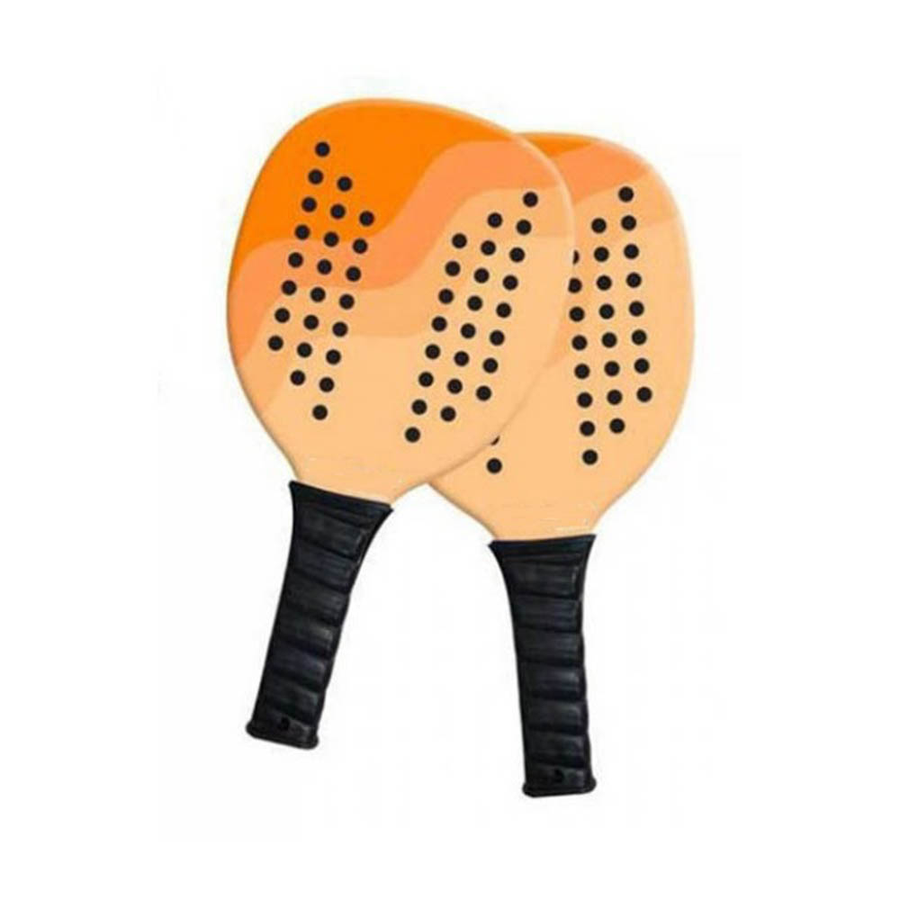 PlusHome Palas de playa madera o raquetas de playa con una bolsa de bolas incluida,facil de usar tanto para niño como adulto.38cm x 20cm .